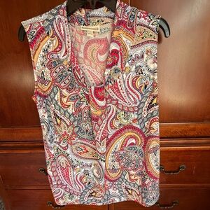Dana Buchman Multicolor Paisley Top